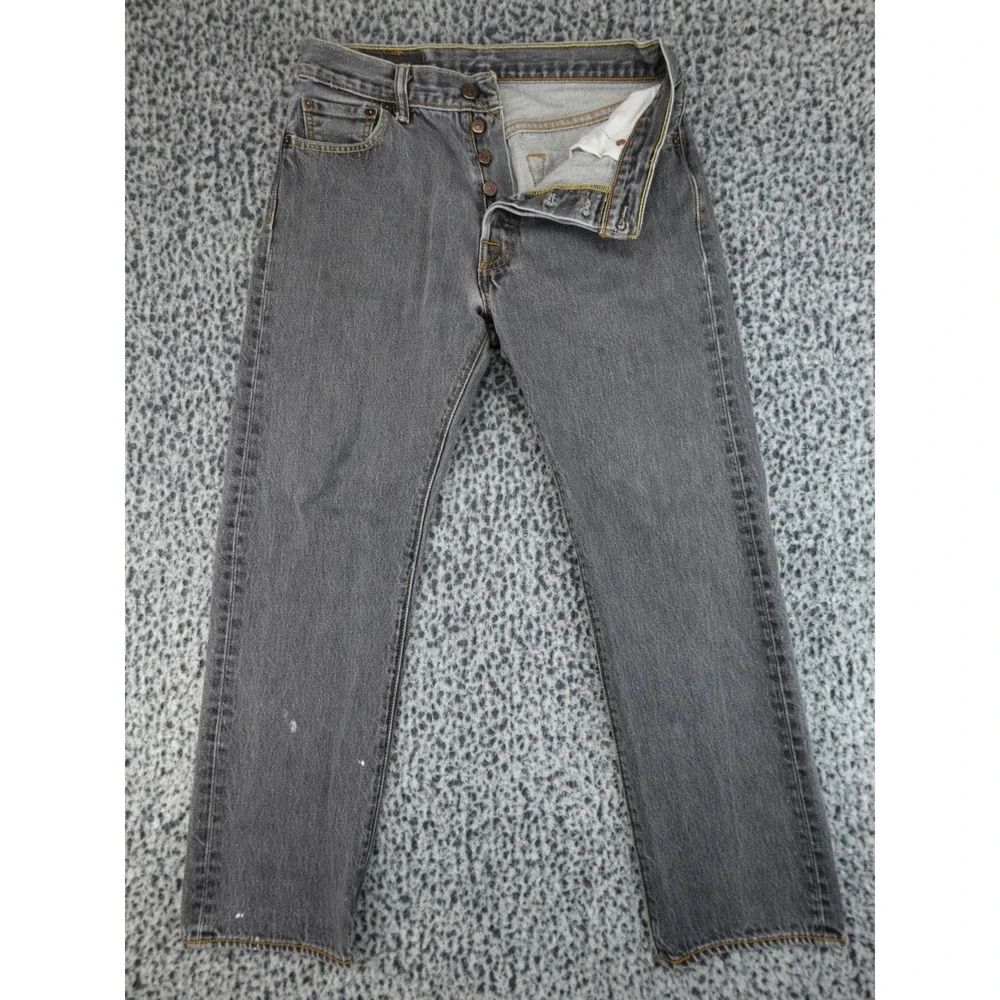 Levis 501‎ Original Fit Jeans Mens 31x30 Gray Button Fly Straight Leg Denim